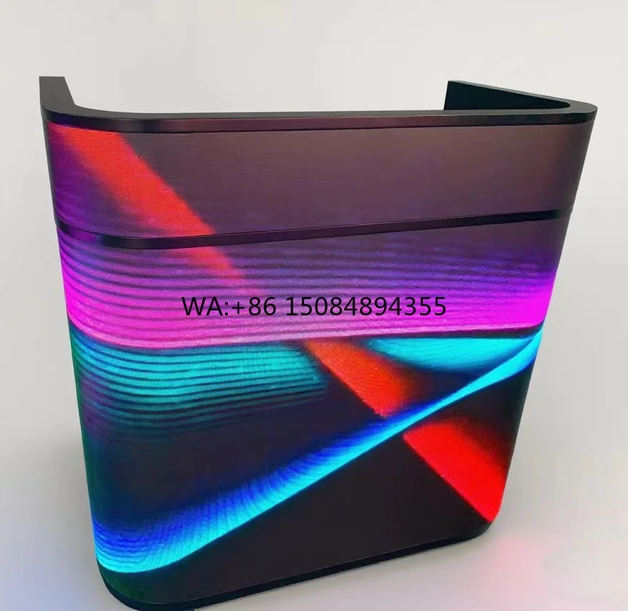 Customized Size P2.5 Indoor LED Booth DJ Front Desk Display Screen with 800cd Brightness and 3840Hz Refresh Rate