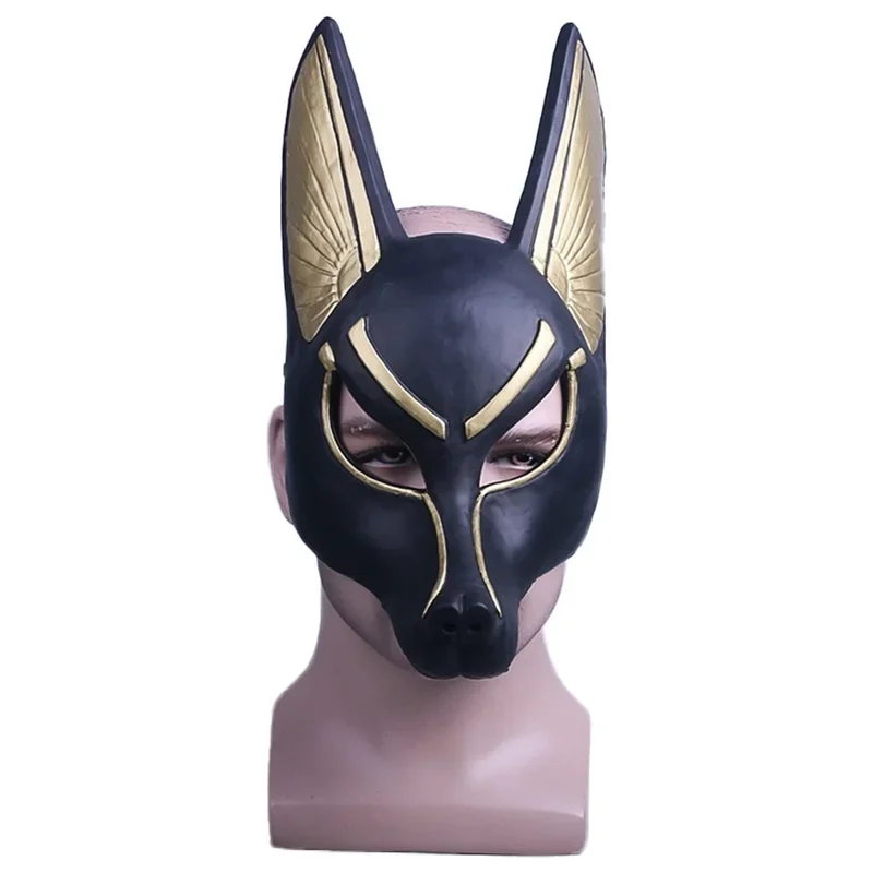 Anubis Cosplay Fantasy PVC Mask Horror Egyptian Gods Roleplay Fantasia Props Masquerade Headwear Adult Men Costume Accessories