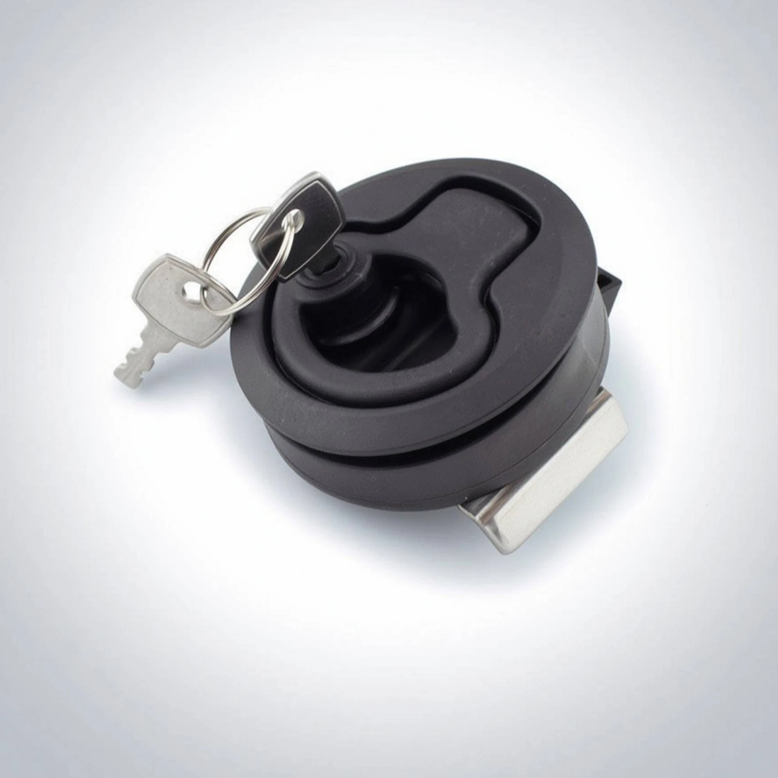 Boat Hatch Latch 2-Inch Flush Mount Latch Flush Mount Lock Round Recessed Lock Black for Deck Lid