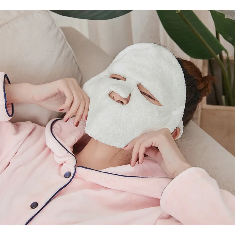 Hot&cold compress  facial mask coral suede mask beauty parlor steam heating compress  steaming towel thickening