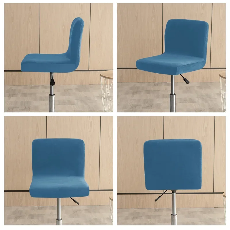 2/4 Uds. Funda trasera corta terciopelo para silla, funda elástica asiento, fundas para taburetes Bar Hotel y café