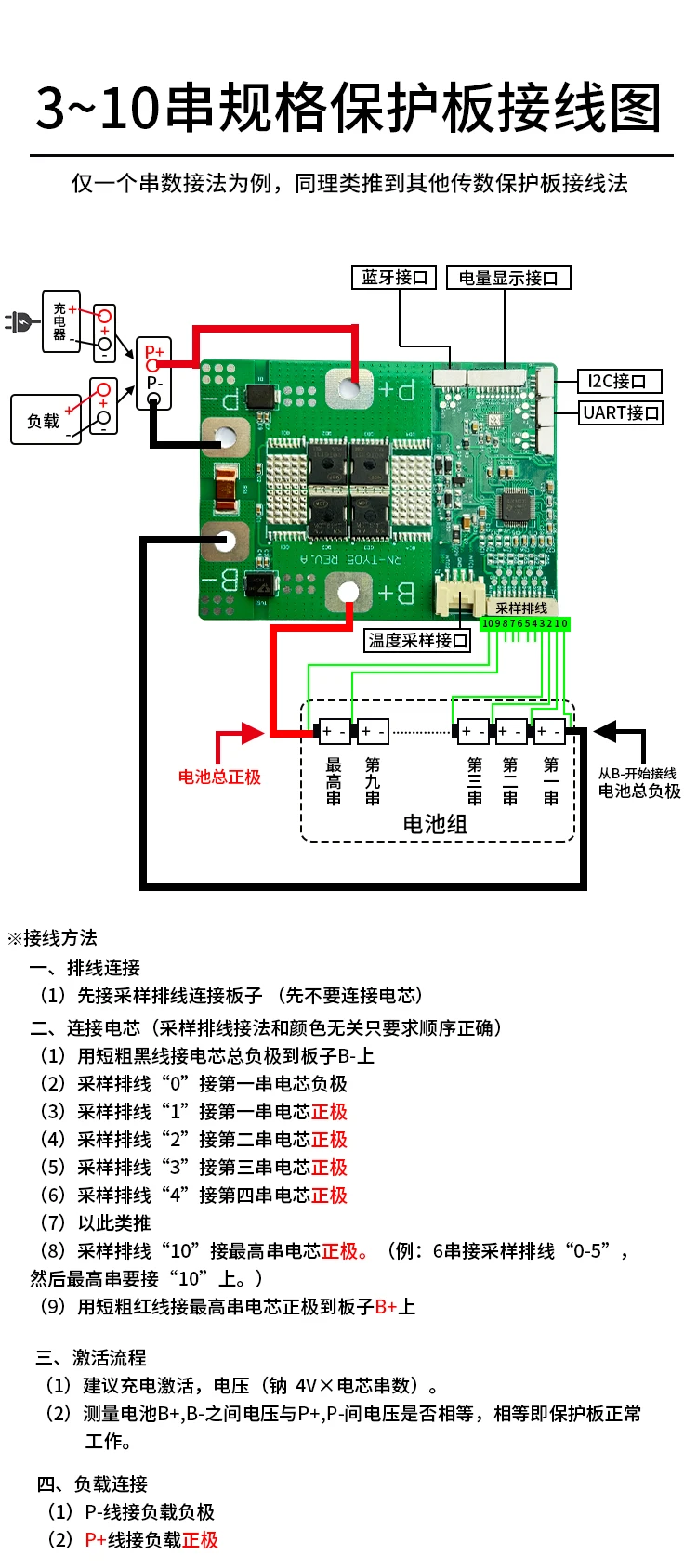 Sodium ion battery protection board 2-10 series balanced 12V24V starting power supply 3 series 4 series 21V protection board