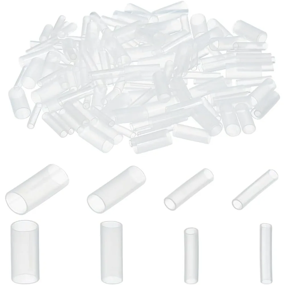 120 Pcs Pastic Shoelace Tips 4 Sizes Paracord End Caps Shoelace Cords End Tip Cap Aglet Replacement Tips making kit
