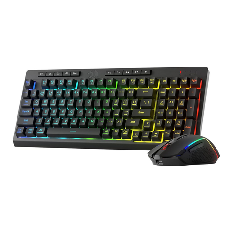 Combinação de teclado e mouse para jogos sem fio Redragon S142, teclado de membrana RGB sem fio K515 PRO de 98 teclas