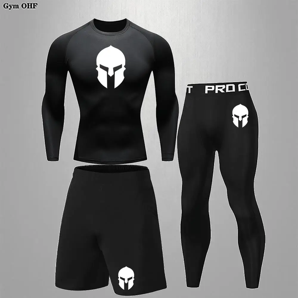 Spartańskie dresy dziecięce T-shirt + zestawy z krótkimi spodenkami rajstopy sportowe siłownia do biegania na trening Rashguard jiu jitsu dziecięca