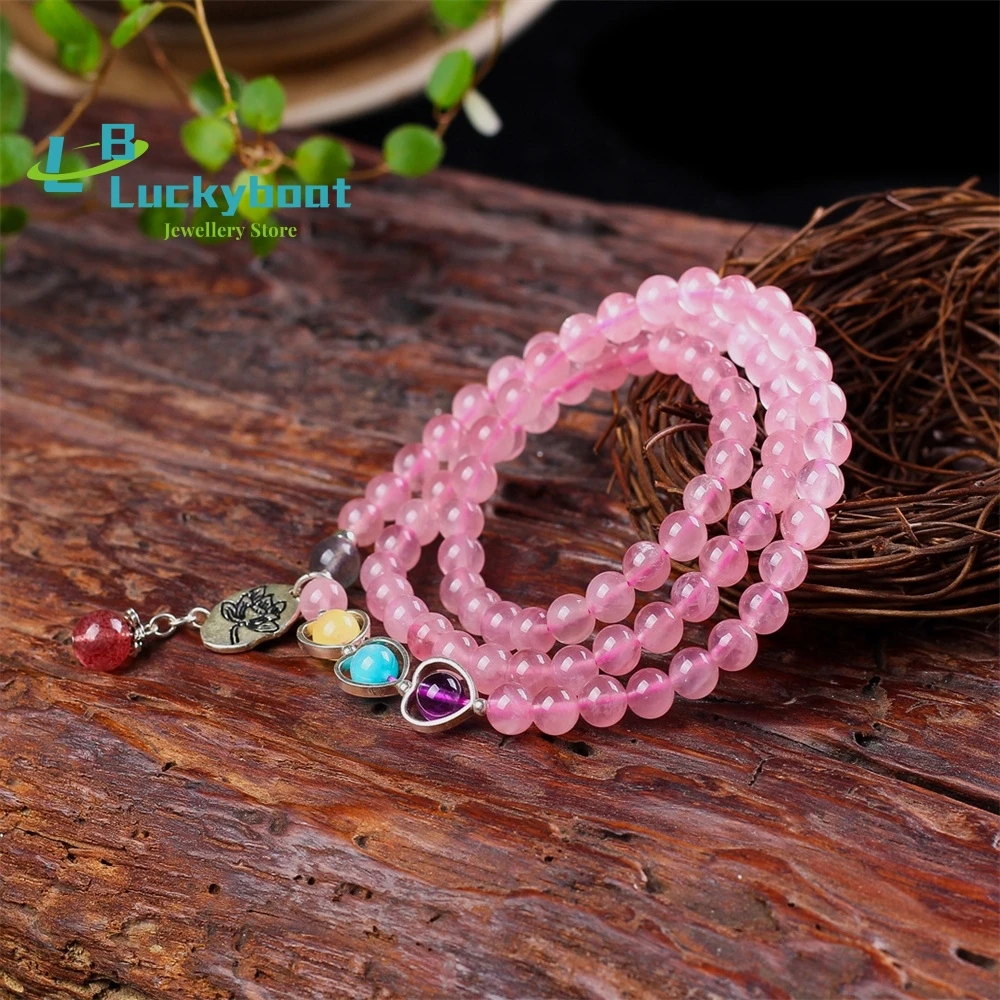 Pink Crystal Bracelet Female Horse   Multi-circle l New Year's Lucky Jewelry