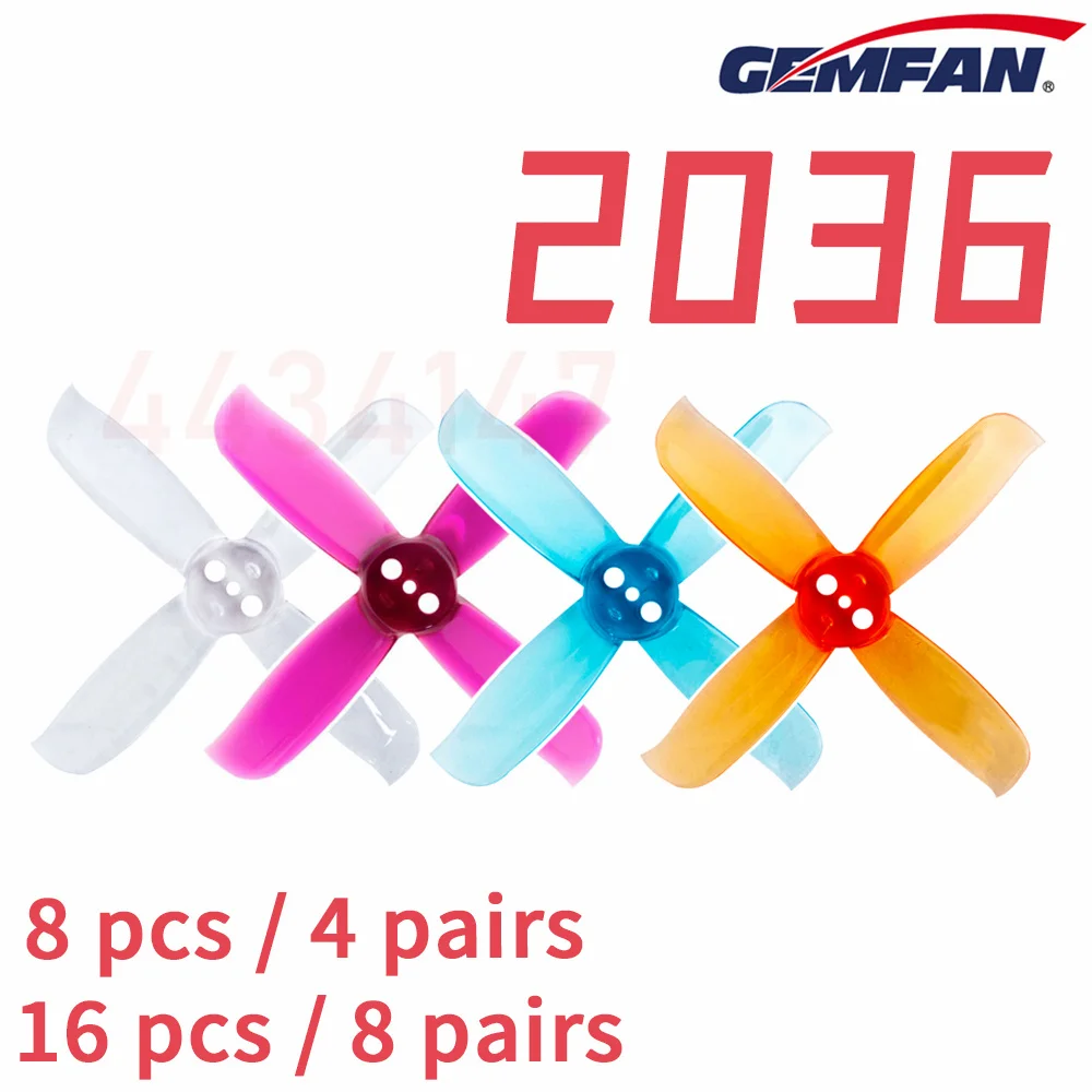 4 Pairs Gemfan 2036 2X3.6 4X4 Blades Propeller Paars En Blauw Voor 1105 1106 1108 Rc drone Quadcopter Fpv Racing Borstelloze Motor