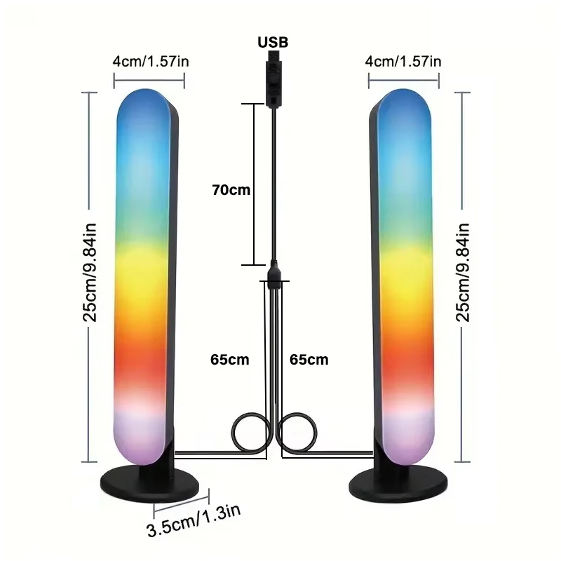 Bluetooth Smart USB LED Light Bar RGB Color Changing TV Backlight Remote Atmosphere Light Strip Music Rhythm Ambient Pickup Lamp