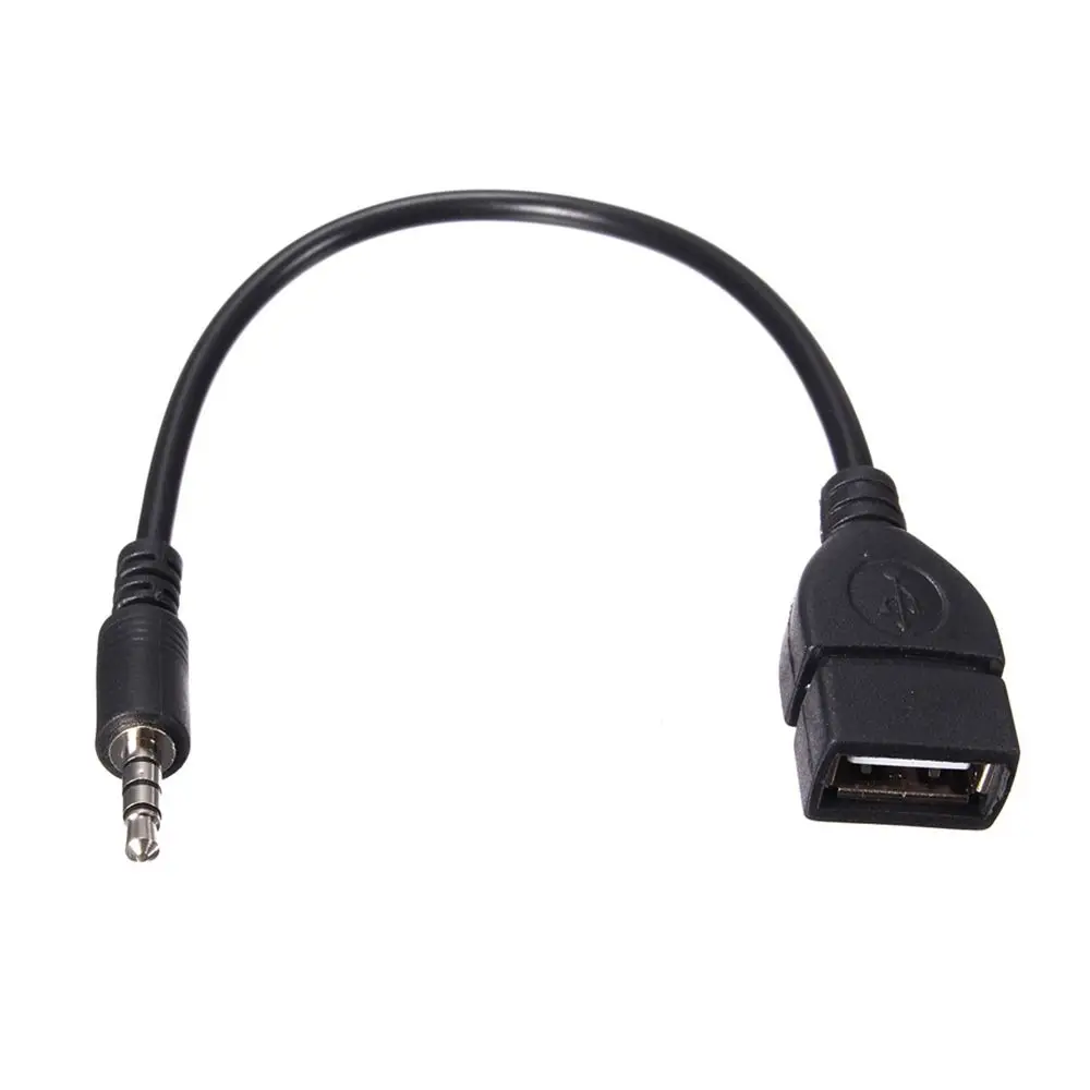 20cm muzyka Aux przewód z wtyczką 3.5mm męska wtyczka typ 3.5mm do USB 2.0 auto adaptery AUX rozszerzenie do samochodu MP3