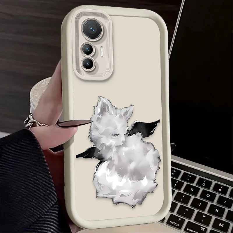 حافظة طباعة على شكل زهرة حبر لهاتف Xiaomi Mi 15 Ultra 14 13 12 12S 12X 11 Lite 5G NE 13T 12T 11T 14T Pro غطاء كامل مقاوم للصدمات