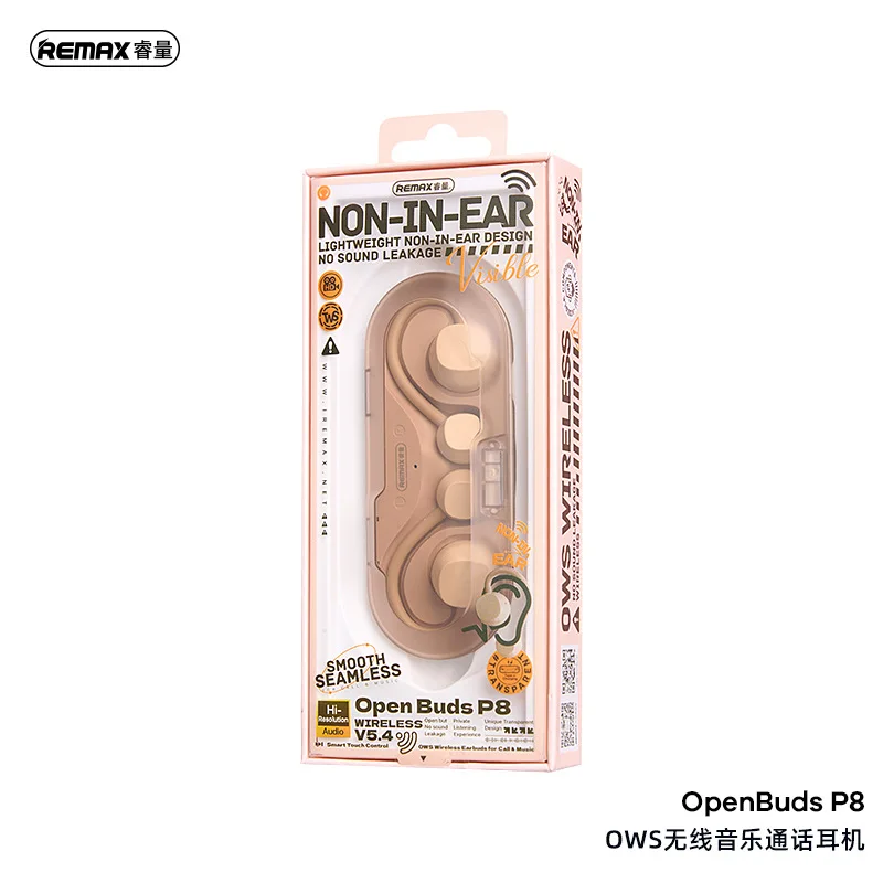 REMAX OpenBuds P8 Wireless Bluetooth Earphones Bluetooth 5.4 Non In Ear Fashionable Transparent Design for Call and Music