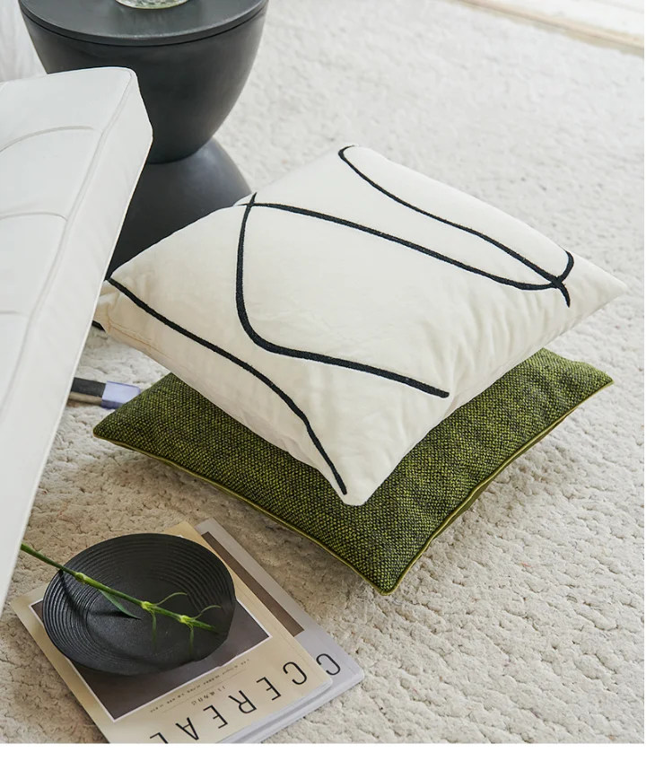 amry green pillow cover homestay cushion cover suede throw pillowcase