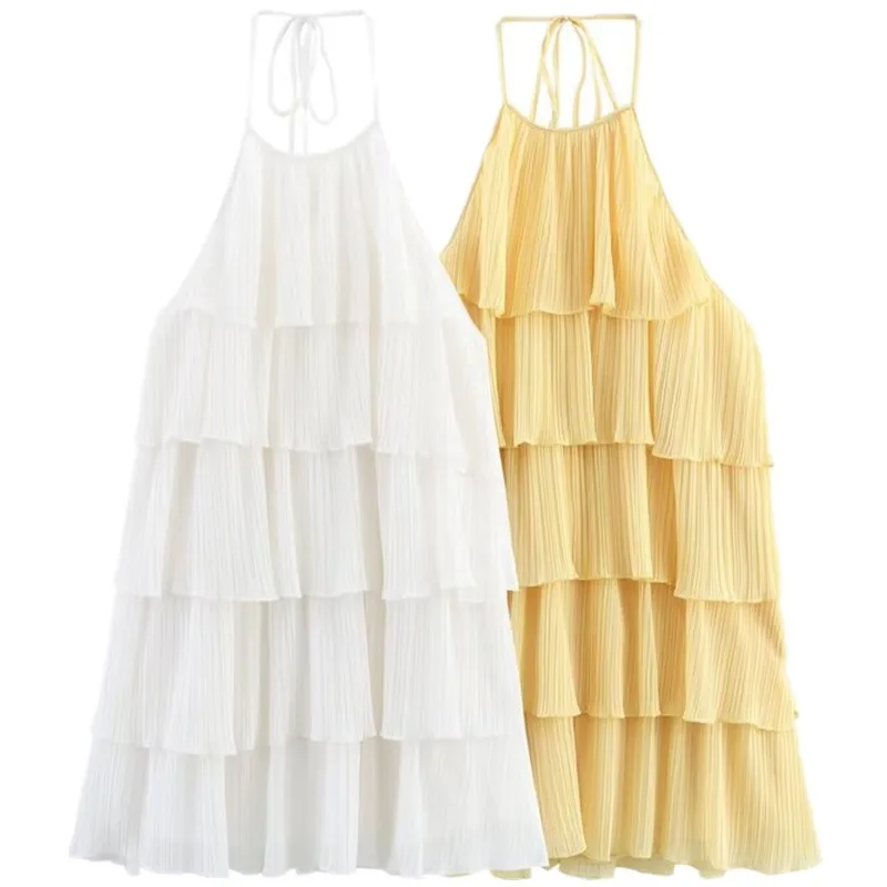 Sommer 2025, neuer lässiger, geschichteter, dekorativer, hängender Kuchenrock aus Polyesterfaser für Damen von Faion Commute Sle