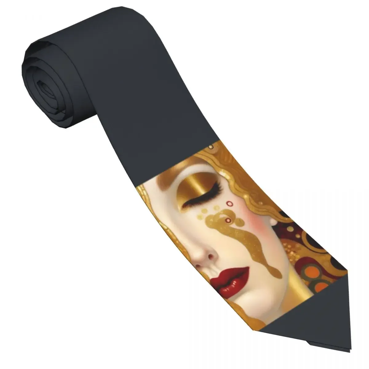 Tears Kiss Painting Golden Tie Female Van Gogh Cosplay Party Neck Ties Adult Casual Necktie Accessories High Quality Collar Tie