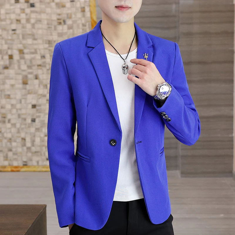 

Men's Suit Korean Slim Fashion Handsome Solid Color Shirt Handsome Casual Single Suit Fashion Spring and Autumn Student Coat