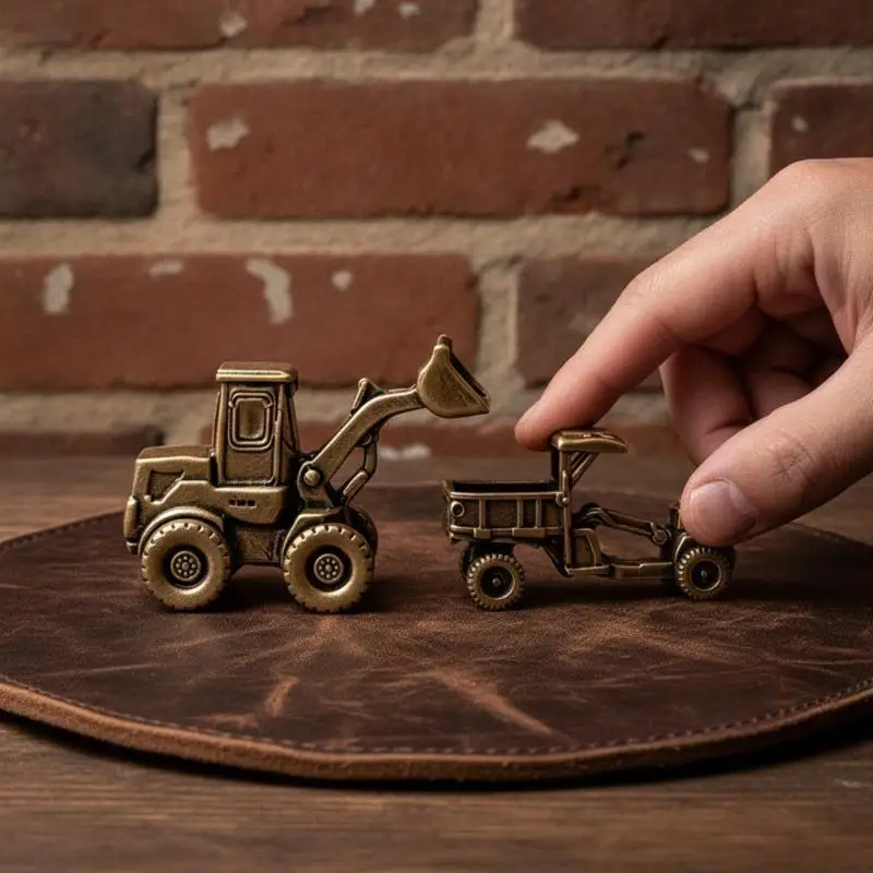 Excavator Engineering Vehicle Ornament Mini Truck Figure Small Portable for Home Shelf Car Dashboard Decoration Gift