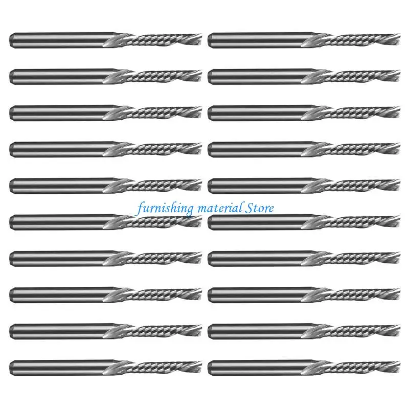 

Y5GD 20PCS 3.175mm Shank Single Grooves Milling Cutter 2mm/2.5mm Diameter Routers Bit Engraving Tool for Metalworking