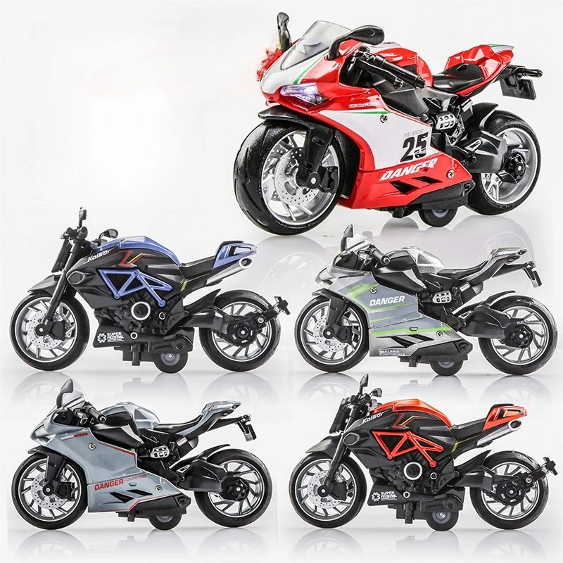 

Металлическая модель мотоцикла/мотобайка, уличная машинка-украшение со звуком и светом, инерционная машинка для мальчиков