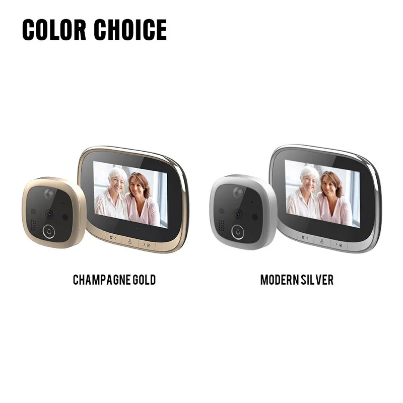 4.3 Inch Digital Doorbell LCD Color Screen 120 Degree Electronic Peephole Door Camera Viewer PIR Night Vision Outdoor Door Bell