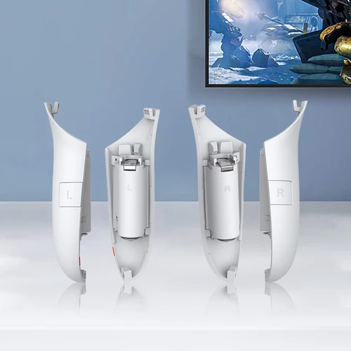 Imagen 2 del producto Para Meta Quest 3S/Quest 3 empuñaduras de carga derecha izquierda cubierta empuñaduras de controlador recargables controlador VR accesorios de paquete de batería