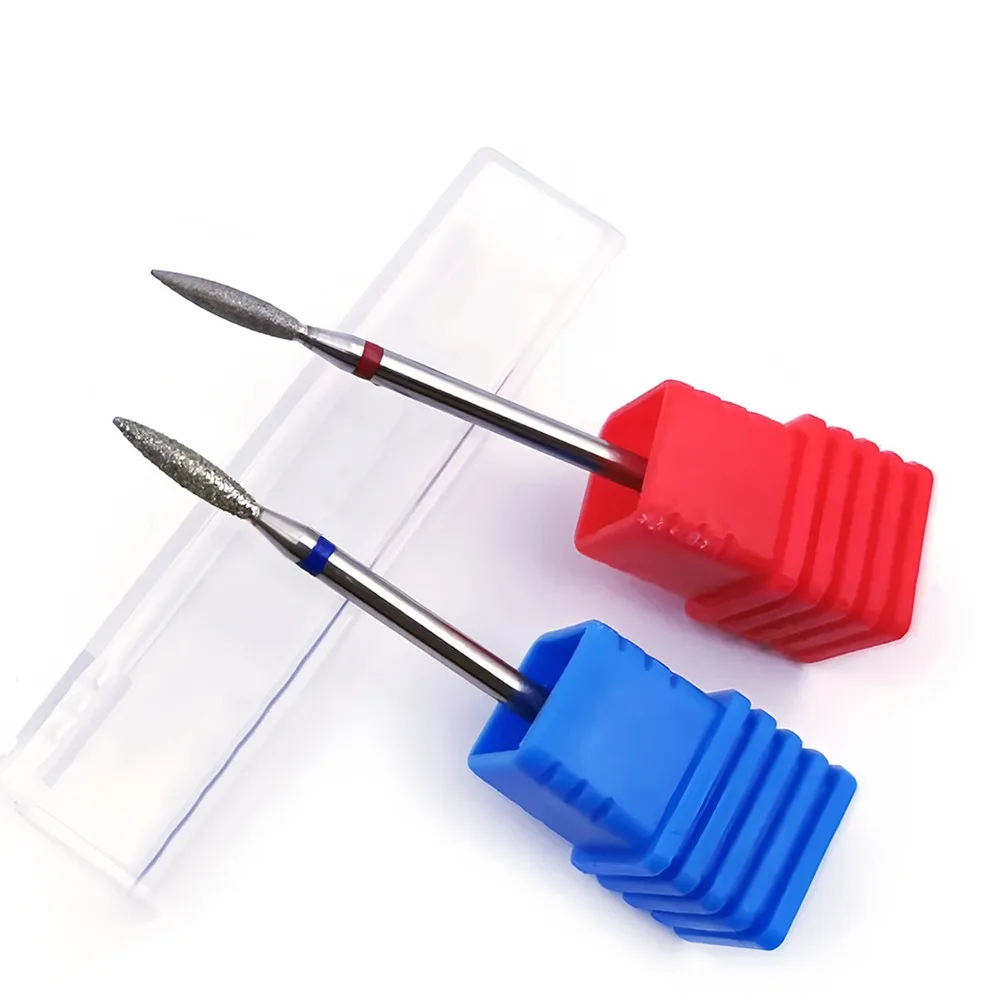 죽은 피부를 제거하고 작은 주머니를 청소하는 러시아식 사전 처리 긴 스핀들 모양의 다이아몬드 네일 파일, Diamond Dri