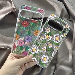 Cute Summer Daisy Flower Phone Case For Google Pixel 8A 9 Pro XL 8 Pro 8 7 6A 5G Colorful Floral Leave Clear Soft TPU Cover Capa