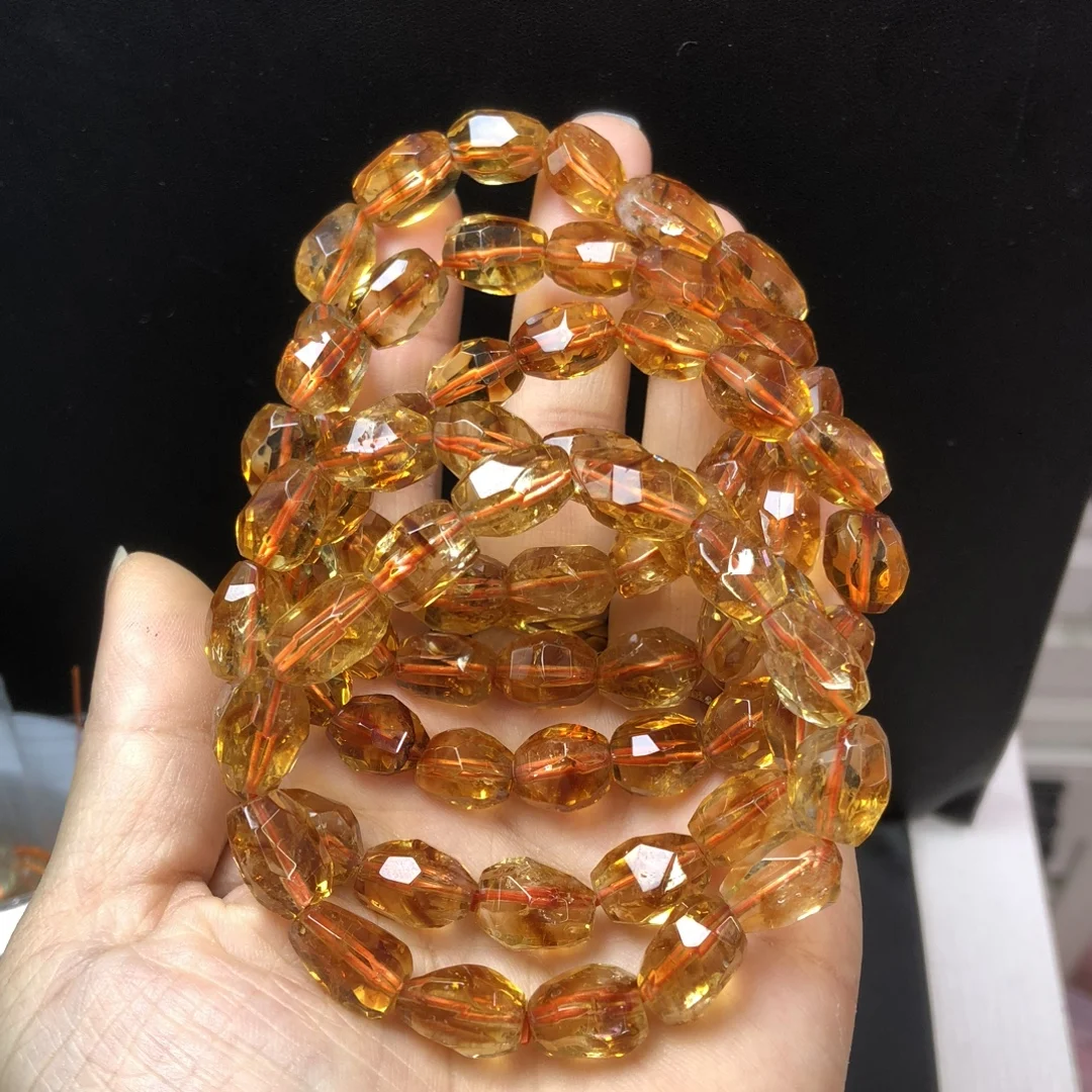 

1 шт. Fengbaowu браслет из натурального цитрина 8x12 мм, бусины неправильной формы, рейки, целебный камень, модные ювелирные изделия, подарок для женщин и мужчин