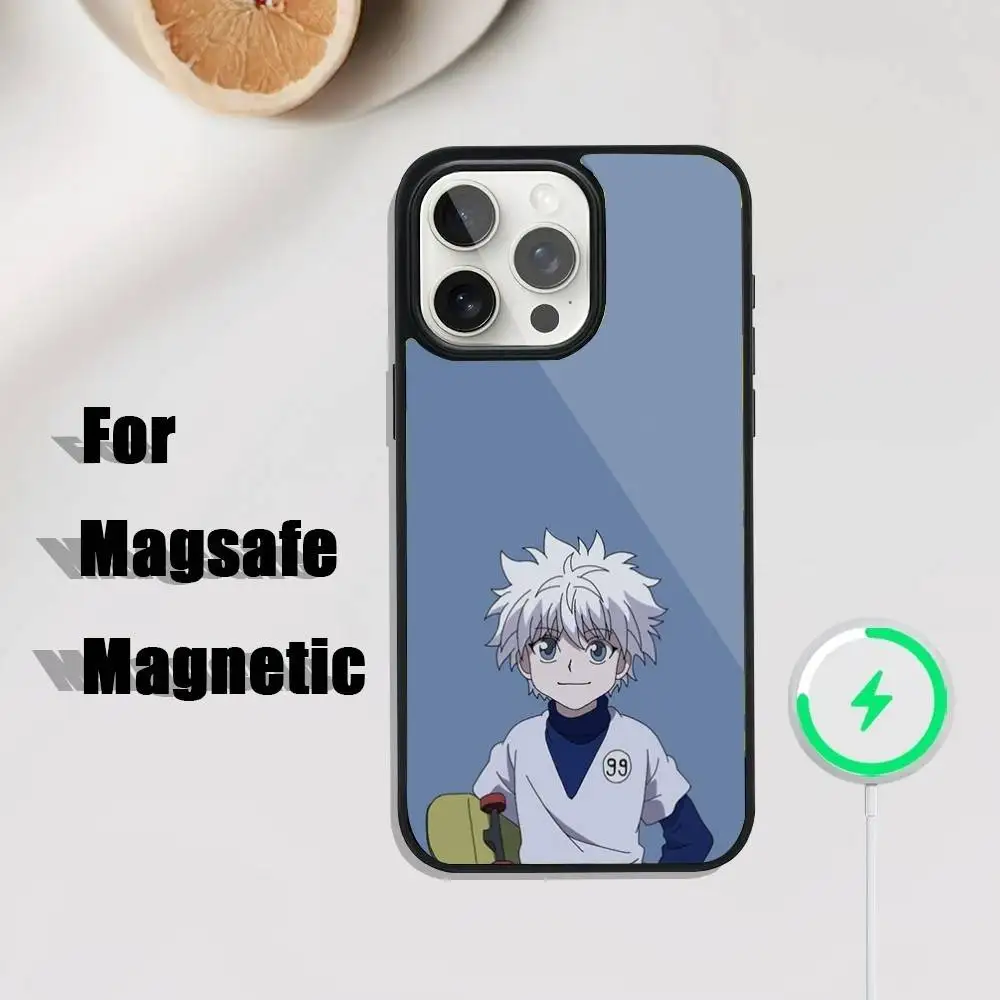 K-Killua Z-Zoldyck telefoonhoesje voor iPhone 17,16,15,14,13,12,11,Pro,Max,Plus,Mini,SE4,E magnetisch Magsafe draadloos opladen