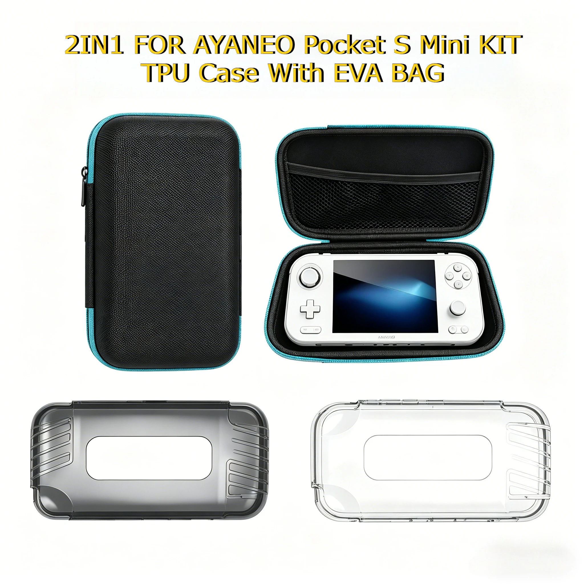2in1 For AYANEO Pocket S Mini Protective Kit Transprent Soft