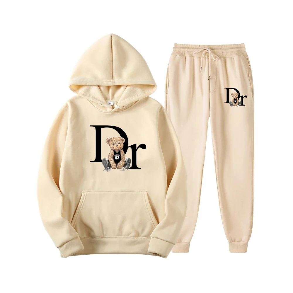 

Tracksuit Sets Men/Women Casual Fleece Warm Hoodies Pants 2 Pieces Men Long Sleeve Sports Suit Men Pullover Hoodies Sportswear