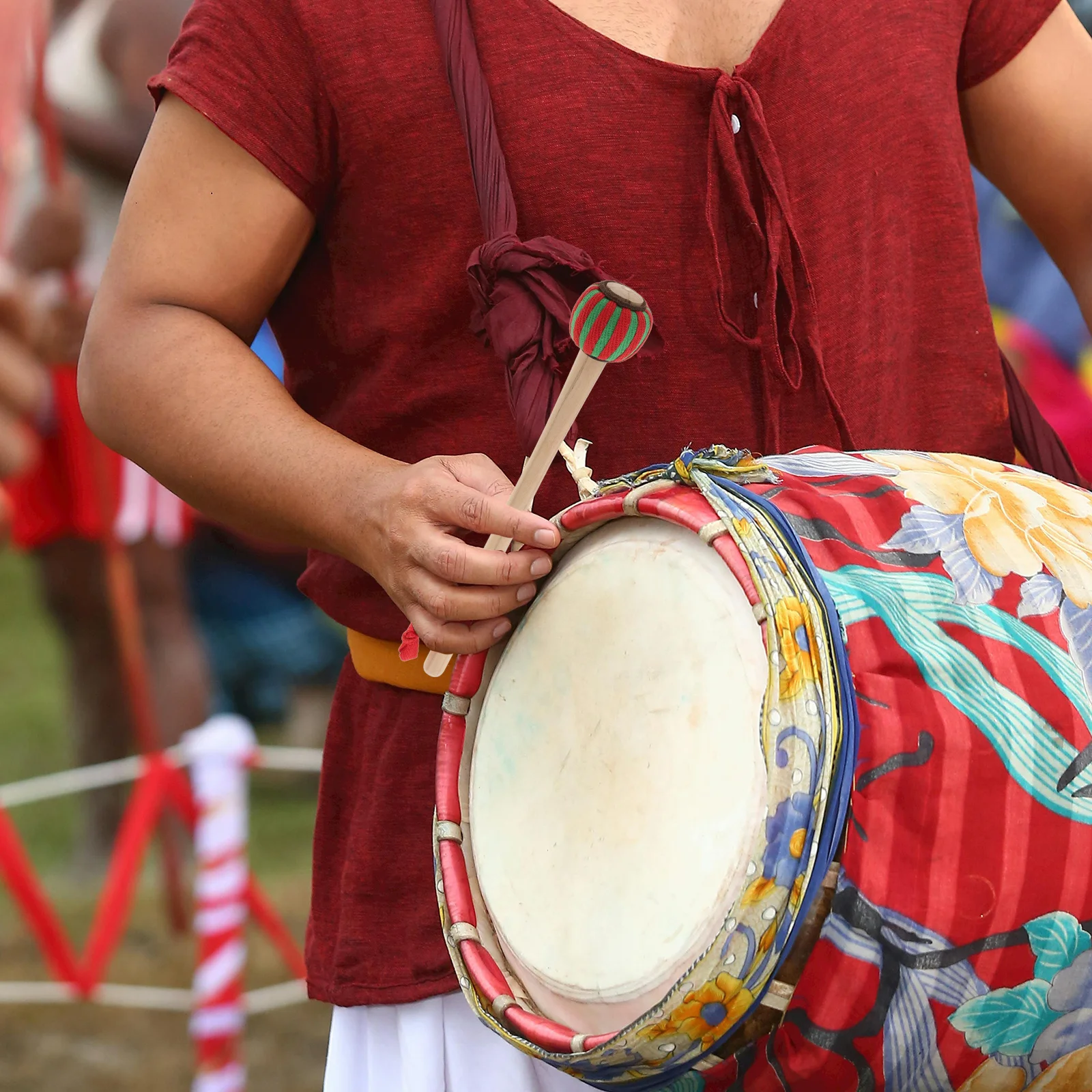 

1pcs Wood Linen Drum Mallet For Gong Xylophone Chimes Handcrafted Portable Percussion Stick Chinese Gong Hammer Instrument