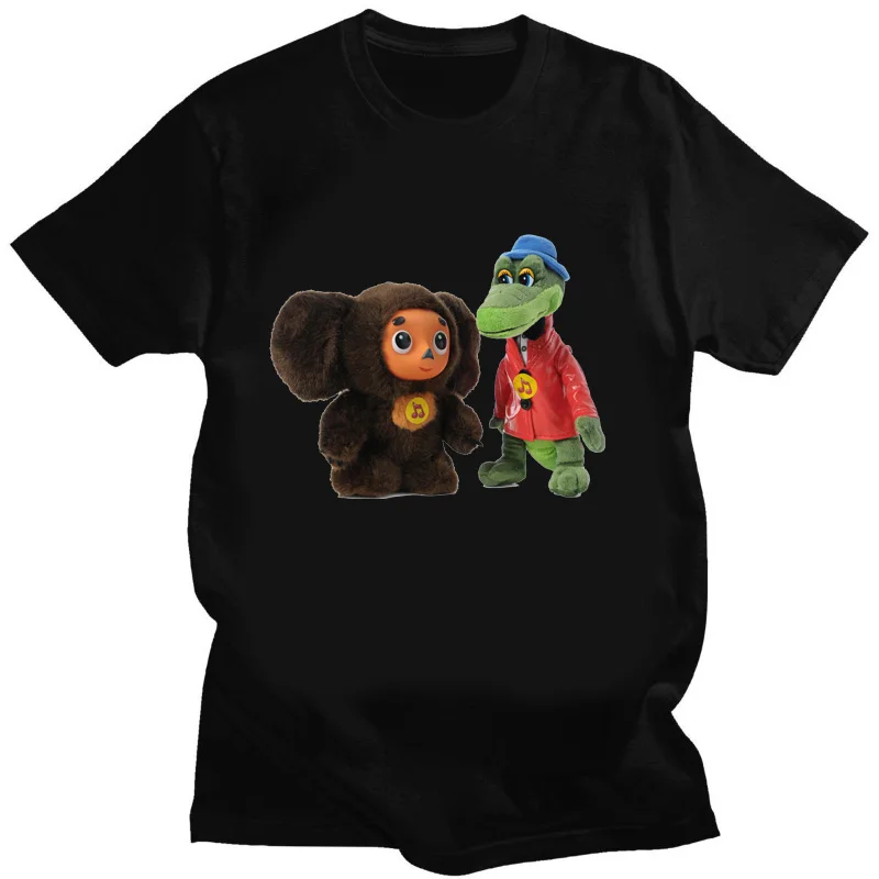 Russia Cartoon Cheburashka T Shirt Kawaii Fashion Funny Tops for Women Graphic Tshirts Man Short Sleeve White Clothes Tee