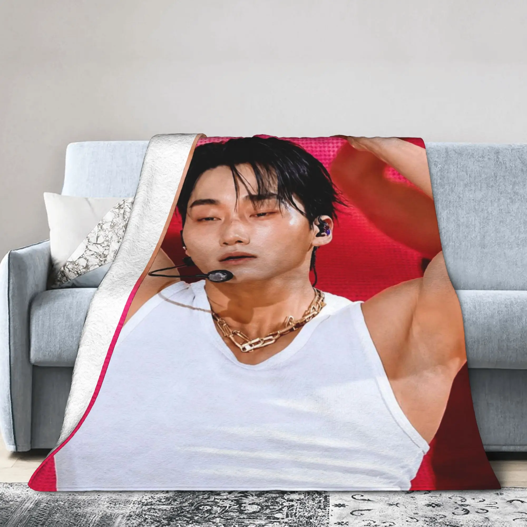 choi san bad ateezs Accessories Blanket Lightweight Thin Flannel  Throw Blankets Relax Rug Piece
