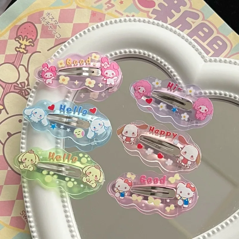 6Pcs Cartoon Cloud BB Clip Ins Sweet And Cute Girl Bangs Clip Japanese And Korean Student Cartoon Headband