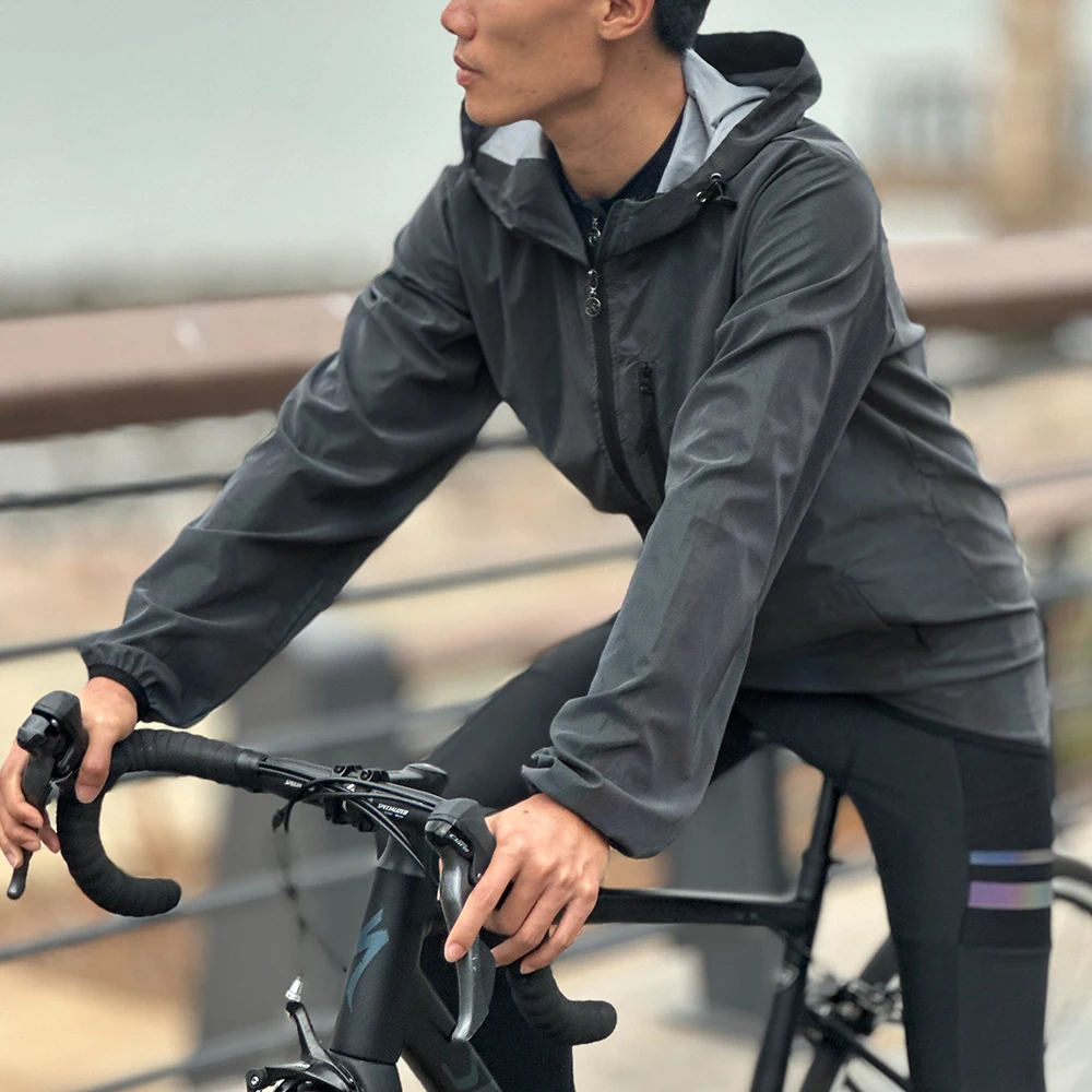 WOSAWE-Chaqueta de bicicleta para hombre y mujer, cortavientos reflectante completo, resistente al agua, Jersey largo de ciclismo de montaña y carretera, primavera y verano