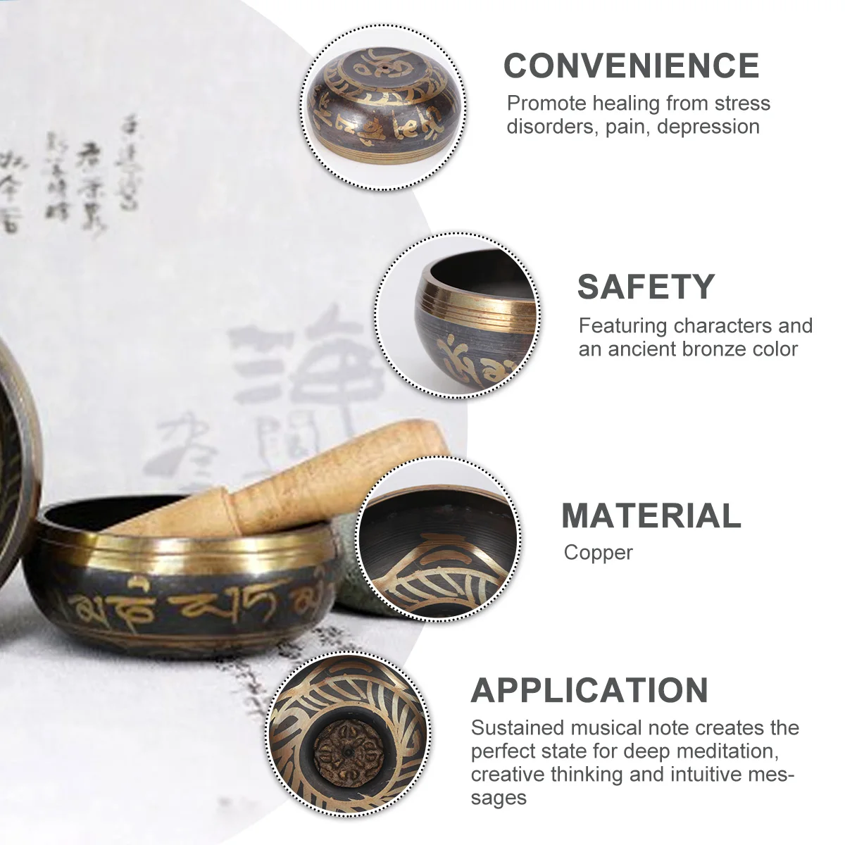 

Complete Singing Bowl Set for Meditation Stress Relief Yoga Healing Therapy Includes Striker Tibetan Style Sound Bowl