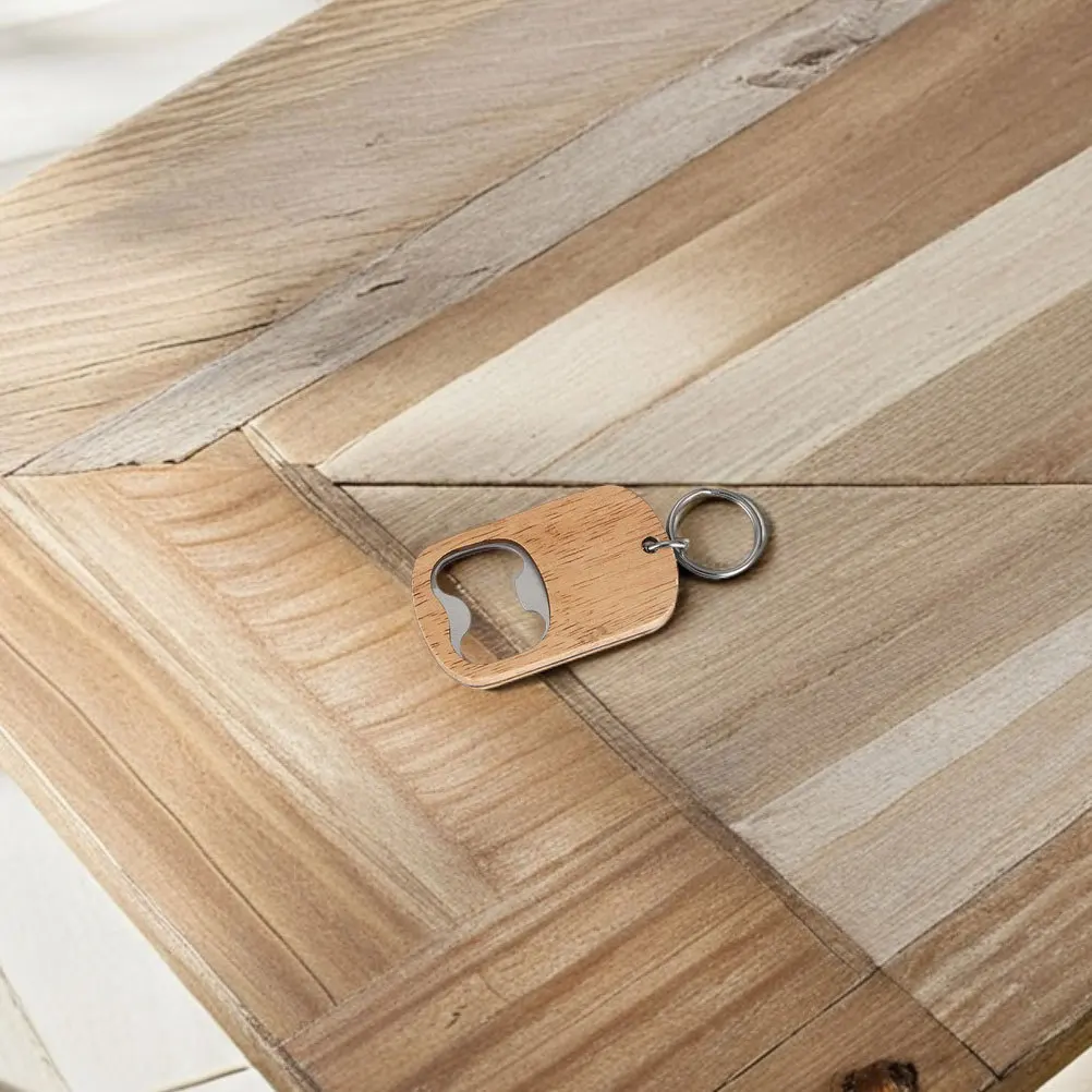 6 قطعة الخشب الفولاذ المقاوم للصدأ دليل فتاحة الزجاجات المفاتيح المحمولة تصميم مسطح ل البيرة الصودا نادل حفل زفاف الحسنات