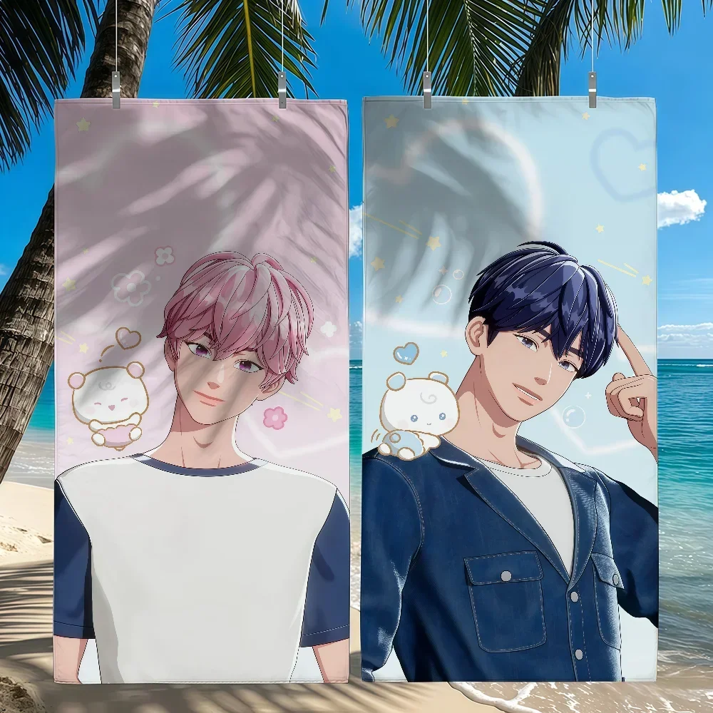 Kpop P-PLAVE Cartoon Towel Quick Drying Beach Towels Are Suitable For Swimming Pools Camping Yoga And The Gym