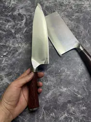 8 Inch Chefs Cleaver Knife M390 Steel Blade Sharp Slicing Vegetables Sushi Sashimi Meat Kitchen Knives Cooking Tools Wood Handle