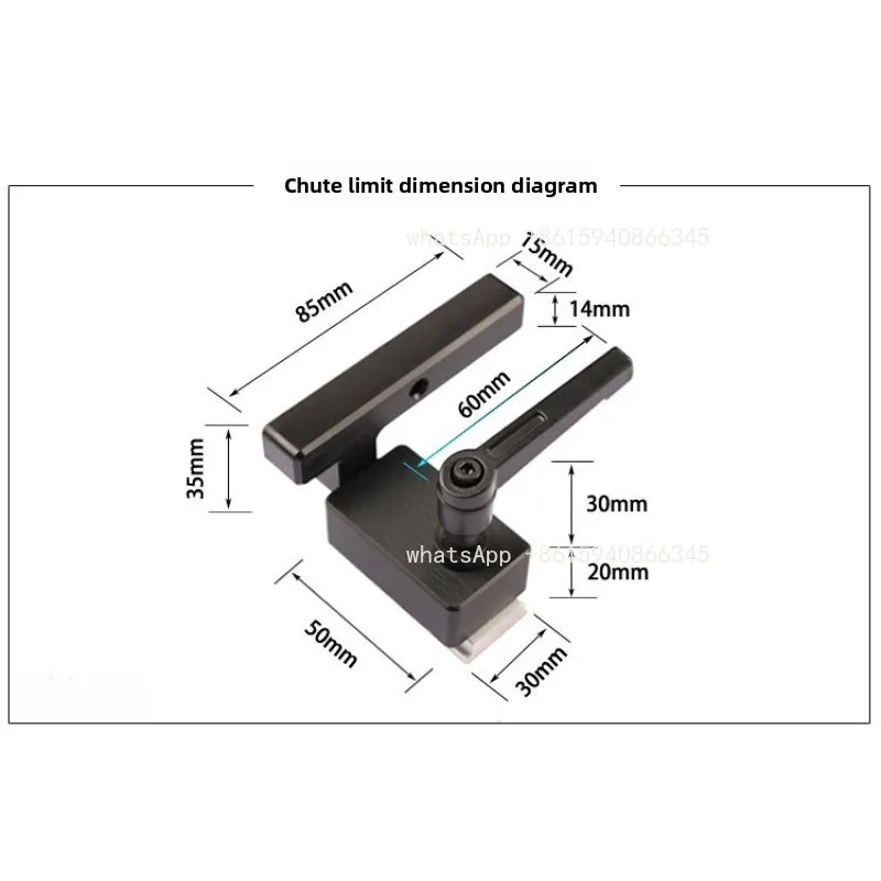 Chute, Limit, Modified T-slot, Aluminum, Slide, Flip, Woodworking DIY Tools