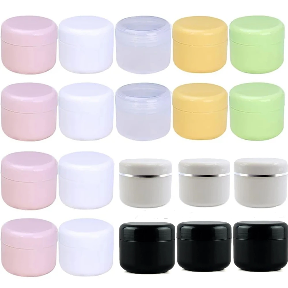 1PCS  20g 50g Refillable Bottles Travel Face Cream Lotion Cosmetic Container Plastic Empty Makeup Jar Pot