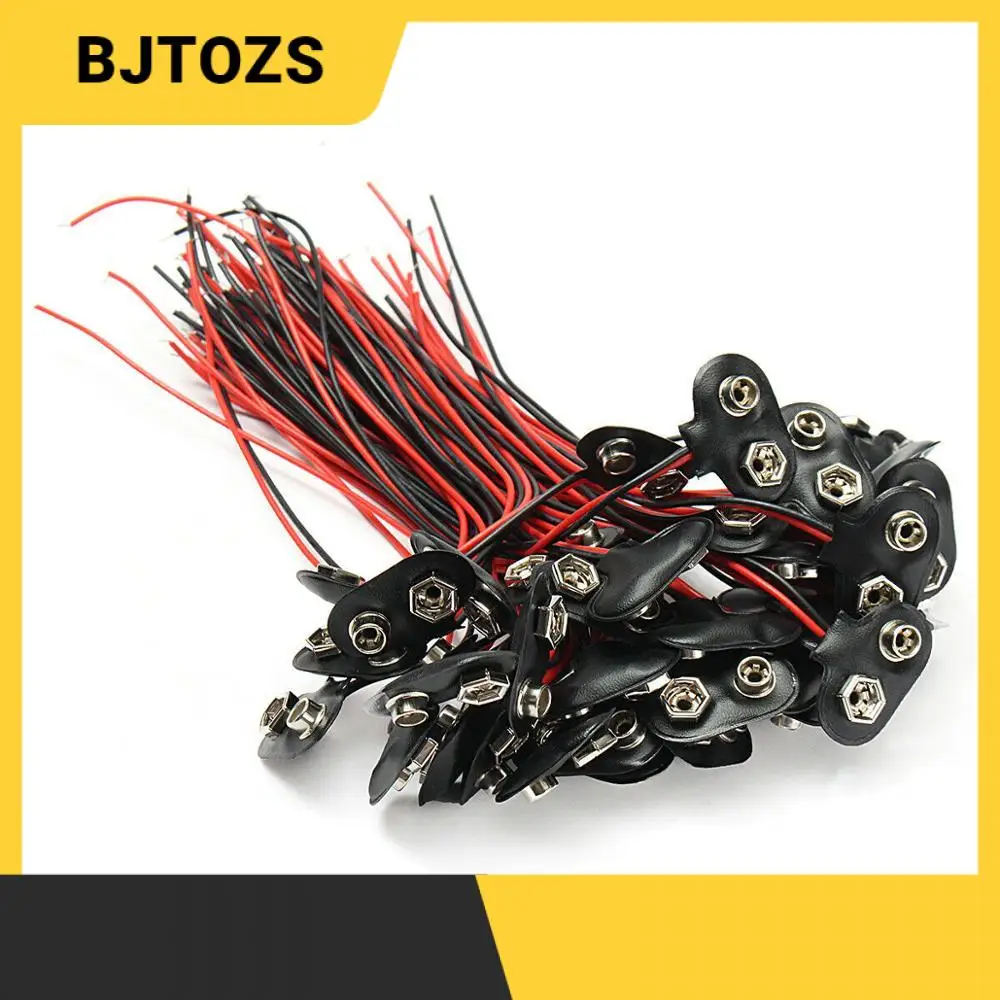 BJTOUS 9V Battery Connector Clip T / I Style Soft Shell Connection Red Black Cable Wire Lead Holder Adapter 100PCS