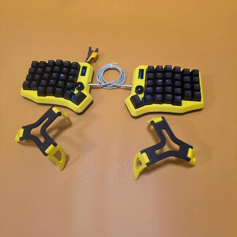 Silakka54 Split Mechanical Keyboard Ergonomic Wired Keyboard Adjustable Angle Stand QMK VIAL Custom Programmable Keyboard view 5
