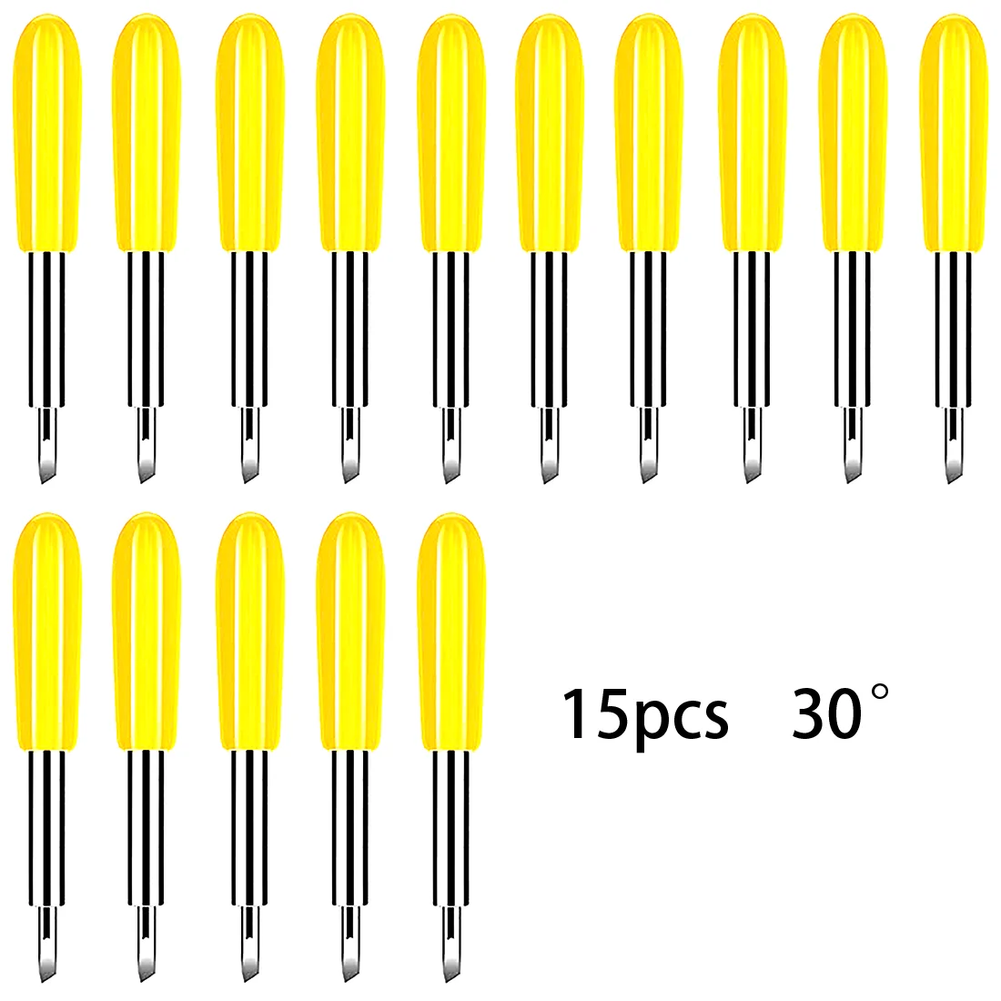 15pcs 30 Degree Plotter Blade Vinyl Cutter Carving for Roland Cricut Cutting High hardness Lettering Milling Bits