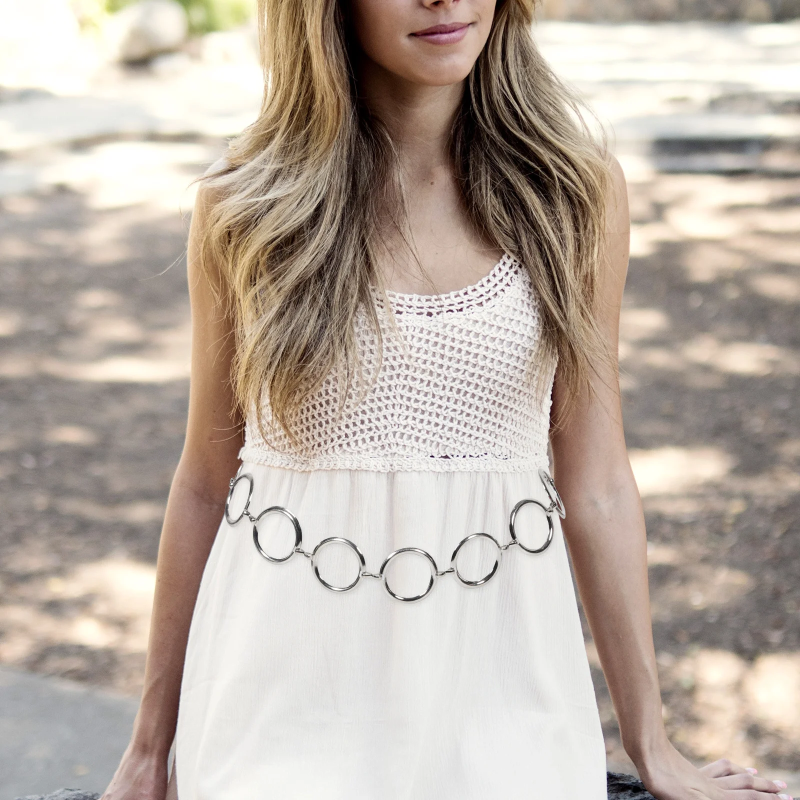 Corrente de cintura de metal feminina elegante acessório de joias corporais para vestidos saias shorts festivais festas presentes