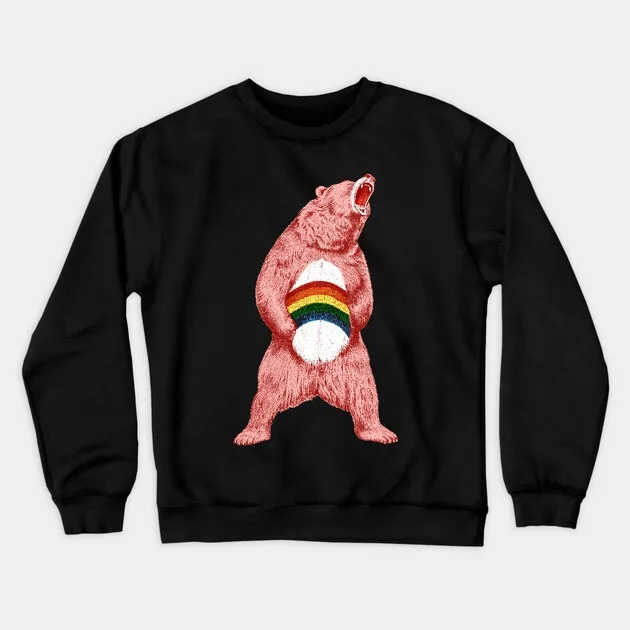 

Autumn and Winter Inclusive Bear Tribute Sweatshirt, "Rainbow - Belly Bear Graphic" for A Trendy Look