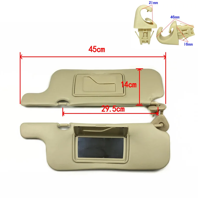 

74320-02540-A0/74310-02B70 Applicable to Corolla EX 2003-2012 Sunvisor Vanity Mirror Sunshade