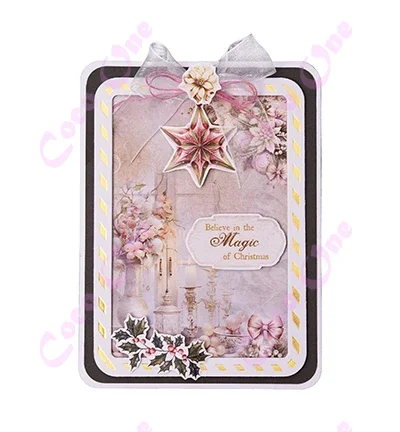 Glamorous Christmas Square Frame Cutting Hot Foil Scrapbook Diary Decoration Stencil Embossing Template DIY Greeting Card