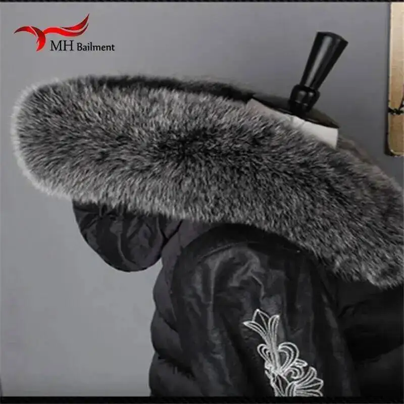 ฤดูหนาว 100% ของแท้ขนสุนัขจิ้งจอกธรรมชาติผู้หญิงผ้าพันคอแฟชั่นเสื้อกันหนาวผ้าพันคอหรูหรา Raccoon ขนสัตว์คอหมวก L # 60