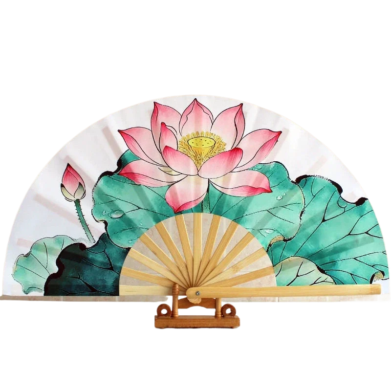 Bamboo Bone Lotus Tai Chi Fan Chinese Kung Fu Fan Park Leisure Morning Exercise Martial Arts Sound Fan Chinese Style Dance Fans